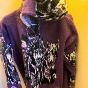 Wool jacket with native Indian pattern